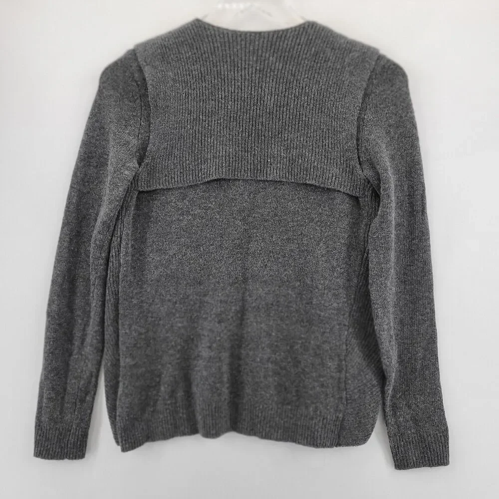 Allsaints Womens Sweater Size 4 Charcoal Gray Agari Jumper Lambswool‎ Angora
